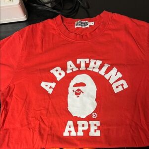 A Bathing Ape Red Short Sleeve Tee
